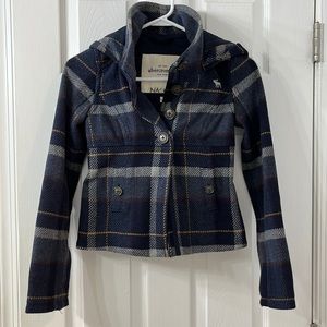 Abercrombie kids plaid coat Size Small